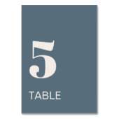 Moderne Minimalistische Hochzeit der Navy Tischnummer (Vorderseite)