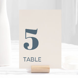 Moderne Minimalistische Hochzeit der Navy Tischnummer