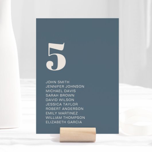 Moderne Minimalistische Hochzeit der Navy Tischnummer