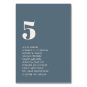 Moderne Minimalistische Hochzeit der Navy Tischnummer (Vorderseite)