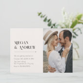 moderne, minimalistische Hochzeit des einfachen Fo Einladung (Stehend Vorderseite)