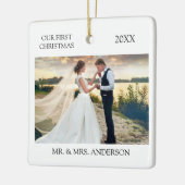 Moderne Minimalistische Hochzeit des ersten Fotos Keramikornament (Links)