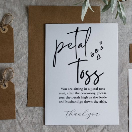 Moderne Minimalistische Hochzeit: Die Petal Toss K Einladung
