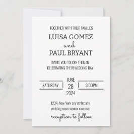 Moderne Minimalistische Hochzeit Einladung