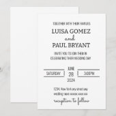 Moderne Minimalistische Hochzeit Einladung (Vorne/Hinten)