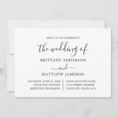 Moderne Minimalistische Hochzeit Einladung (Vorderseite)