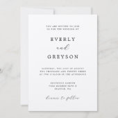 Moderne Minimalistische Hochzeit Einladung (Vorderseite)