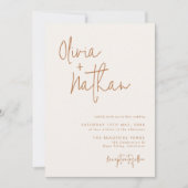 Moderne Minimalistische Hochzeit Einladung (Vorderseite)