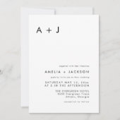 Moderne Minimalistische Hochzeit Einladung (Vorderseite)