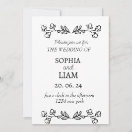 Moderne Minimalistische Hochzeit Einladung