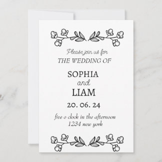 Moderne Minimalistische Hochzeit Einladung