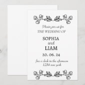 Moderne Minimalistische Hochzeit Einladung (Vorne/Hinten)