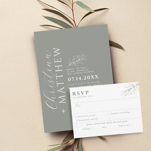 Moderne Minimalistische Hochzeit Einladung