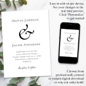 Moderne Minimalistische Hochzeit Einladung