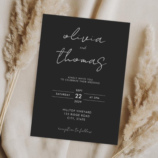 Moderne Minimalistische Hochzeit Einladung