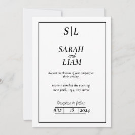 Moderne Minimalistische Hochzeit Einladung