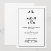 Moderne Minimalistische Hochzeit Einladung (Vorne/Hinten)