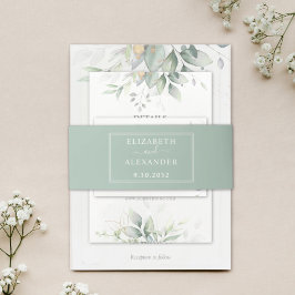 Moderne, minimalistische Hochzeit Einladungsbanderole