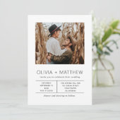 Moderne Minimalistische Hochzeit | Elegantes einfa Einladung (Stehend Vorderseite)