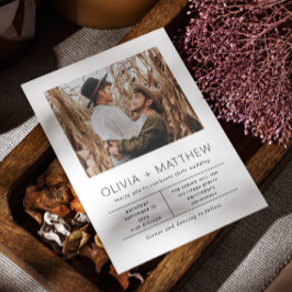 Moderne Minimalistische Hochzeit | Elegantes einfa Einladung