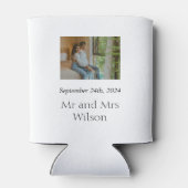 Moderne Minimalistische Hochzeit Elegantes Foto Dosenkühler (Rückseite)