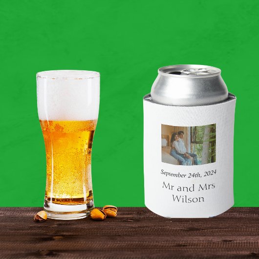 Moderne Minimalistische Hochzeit Elegantes Foto Dosenkühler