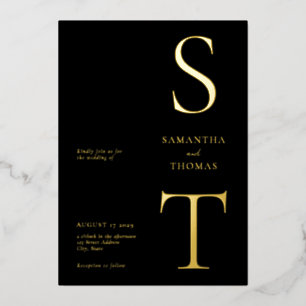 Moderne Minimalistische Hochzeit Folieneinladung