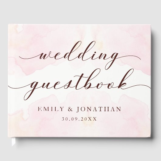 Moderne Minimalistische Hochzeit Gästebuch (Vorderseite)