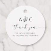 Moderne Minimalistische Hochzeit Geschenkanhänger (Rückseite)