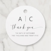 Moderne Minimalistische Hochzeit Geschenkanhänger (Rückseite)