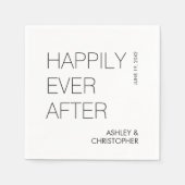Moderne Minimalistische Hochzeit "Happiy Ever Afte Serviette (Vorderseite)