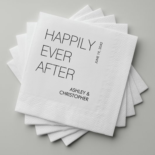 Moderne Minimalistische Hochzeit "Happiy Ever Afte Serviette