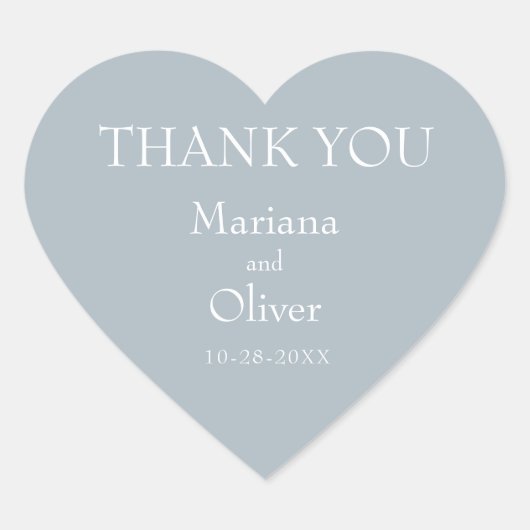 Moderne Minimalistische Hochzeit Herz-Aufkleber (Vorderseite)