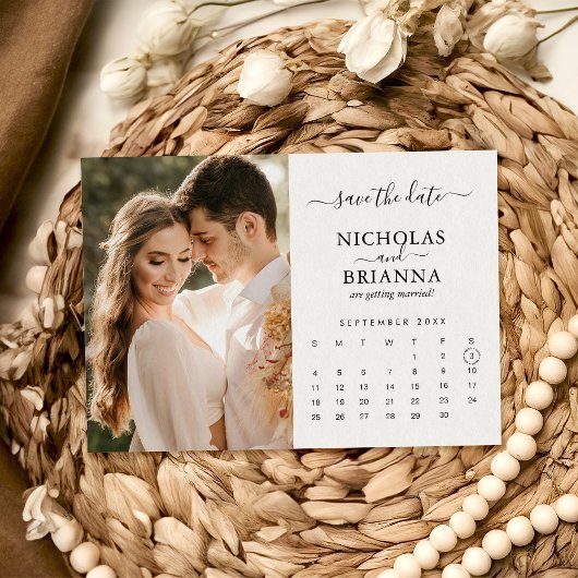 Moderne Minimalistische Hochzeit im Foto Save The Date