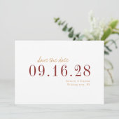 Moderne minimalistische Hochzeit im Herbst Save th Save The Date (Stehend Vorderseite)