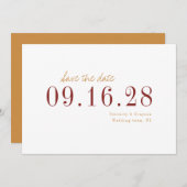 Moderne minimalistische Hochzeit im Herbst Save th Save The Date (Vorne/Hinten)