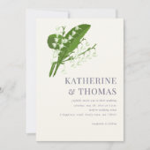 Moderne Minimalistische Hochzeit im Lily Valley Einladung (Vorderseite)