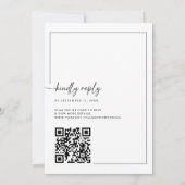 Moderne Minimalistische Hochzeit in einem QR-Code Einladung (Rückseite)