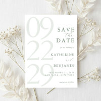 Moderne Minimalistische Hochzeit in Salbeigrün