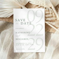 Moderne Minimalistische Hochzeit in Salbeigrün