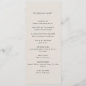 Moderne Minimalistische Hochzeit in Schwarz und El Programm (Rückseite)