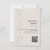 Moderne Minimalistische Hochzeit in Schwarz und El RSVP Karte (Vorderseite)