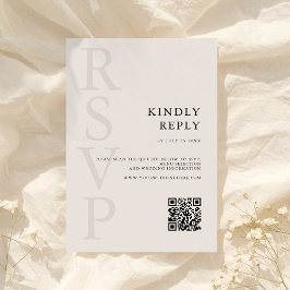Moderne Minimalistische Hochzeit in Schwarz und El RSVP Karte