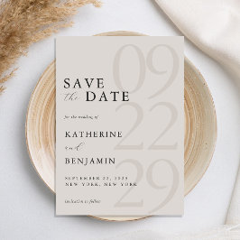 Moderne Minimalistische Hochzeit in Schwarz und El Save The Date