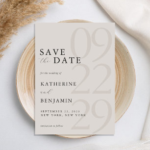 Moderne Minimalistische Hochzeit in Schwarz und El Save The Date