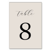 Moderne Minimalistische Hochzeit in Schwarz und El Tischnummer (Rückseite)