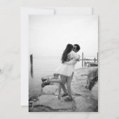 Moderne Minimalistische Hochzeit in Schwarz und We Einladung (Rückseite)