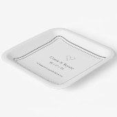 Moderne Minimalistische Hochzeit in Schwarz und We Pappteller (Gewinkelt)