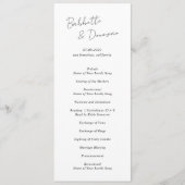 Moderne Minimalistische Hochzeit in Schwarz und We Programm (Vorderseite)