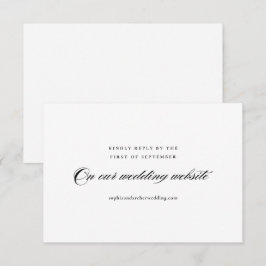 Moderne Minimalistische Hochzeit in Schwarz und We RSVP Karte